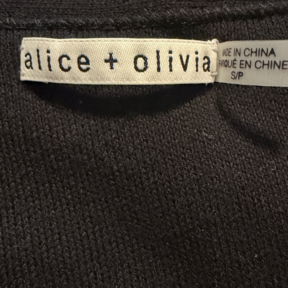 ALICE+OLIVIA Round Neck Meemee Embroidered Open Front Cropped Cardigan S/P A33 - Picture 7 of 11